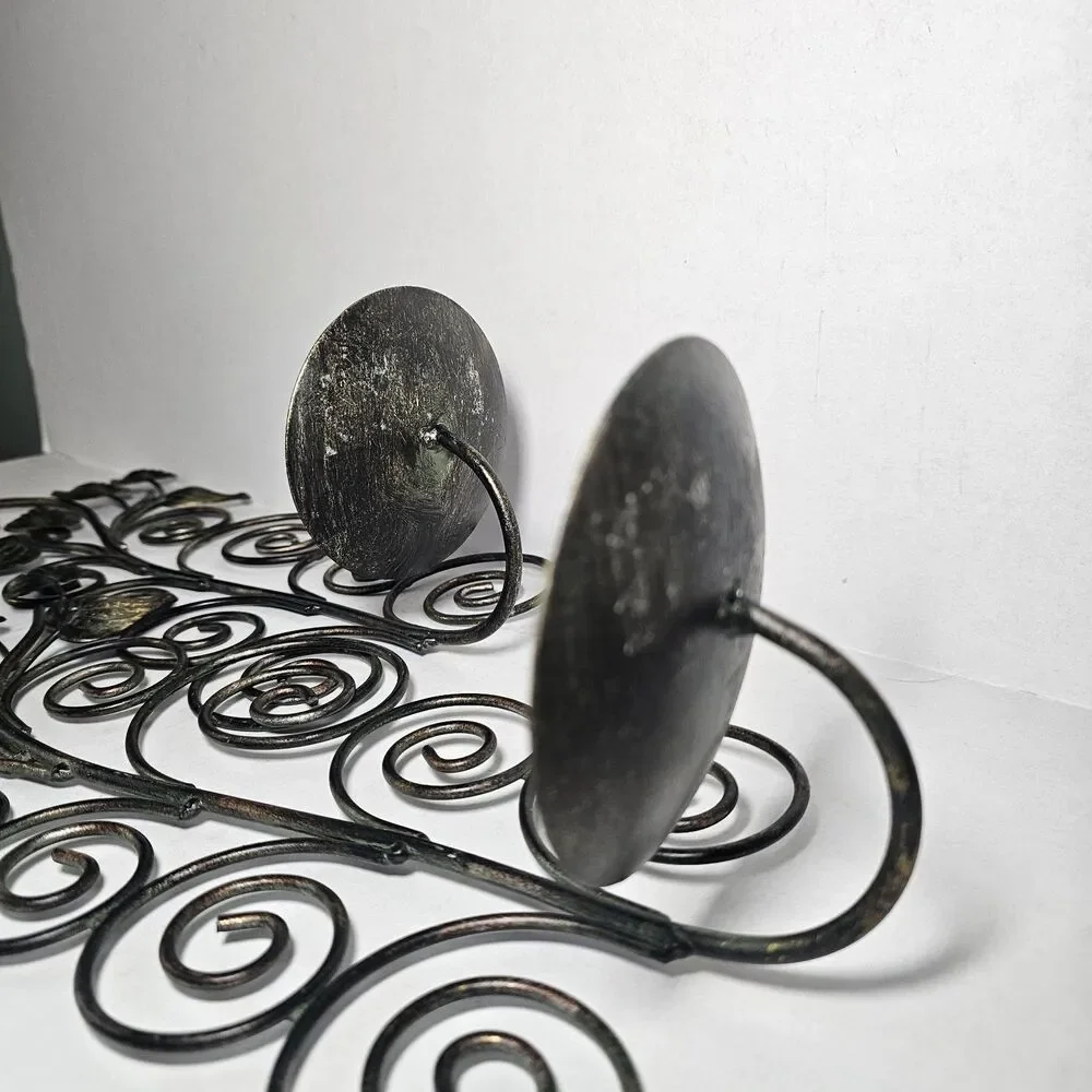 Antique-style Leaf Branch Wall-mounted Metal Candle Sconces 18